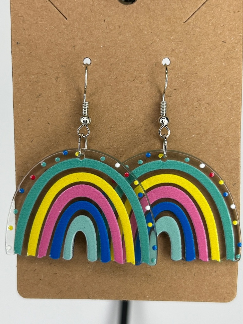Pastel Rainbow Dangle Earrings - Multicolor Fashion Jewelry